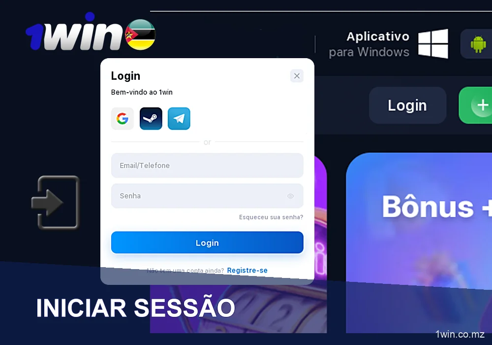 Iniciar sessão no 1win Online
