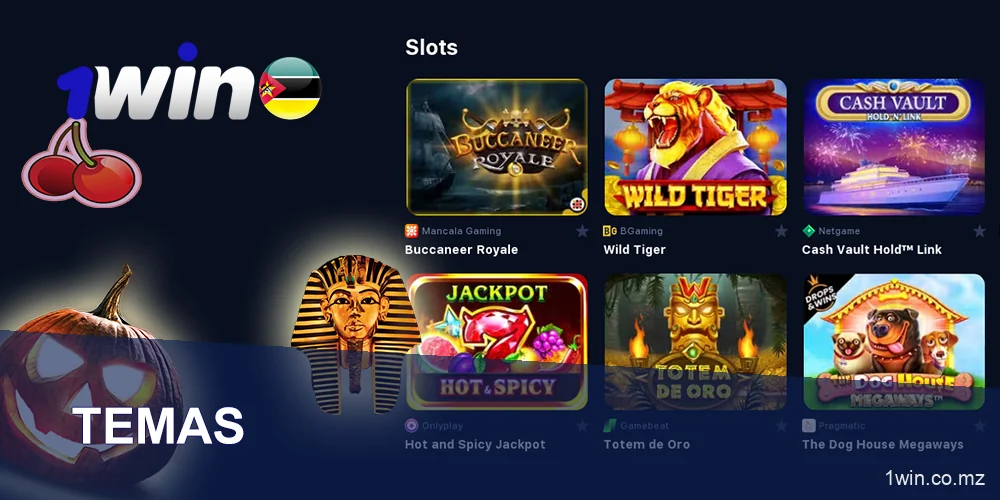 Tema da slot machine no 1Win Mozambique