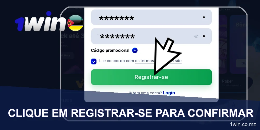 Registo de imprensa no site 1Win