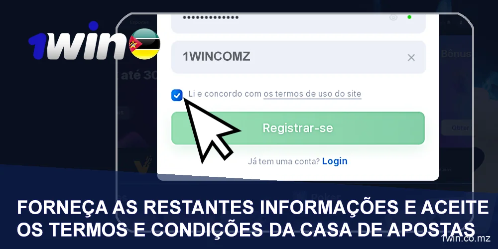 Aceitar os termos e condições do casino 1Win