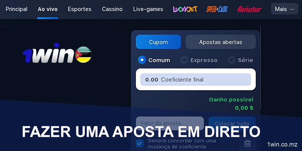 Como apostar ao vivo na casa de apostas 1win