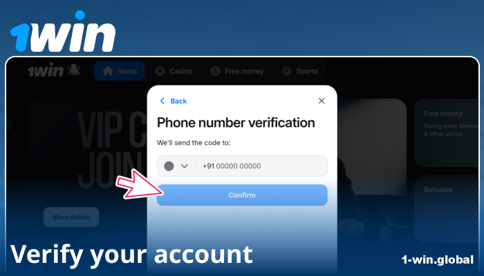 Verify your 1win account