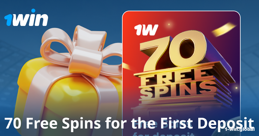 First deposit bonus of 70 free spins at 1win