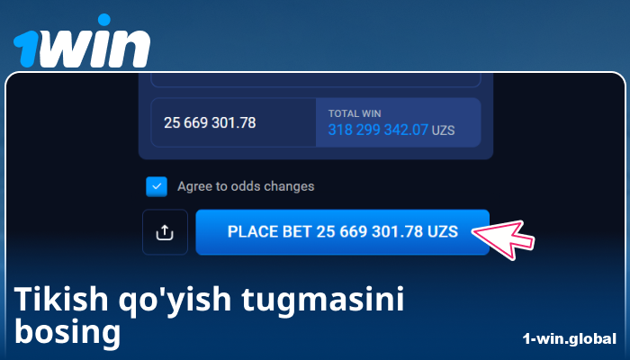 1Win UZ dagi tikishingizni tasdiqlang