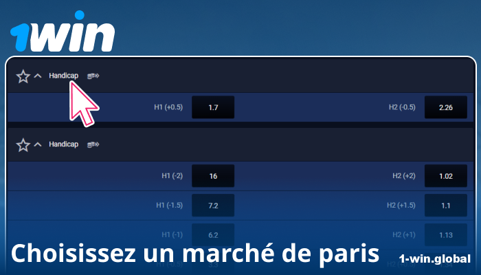 Choisissez un marché de paris sur 1Win France