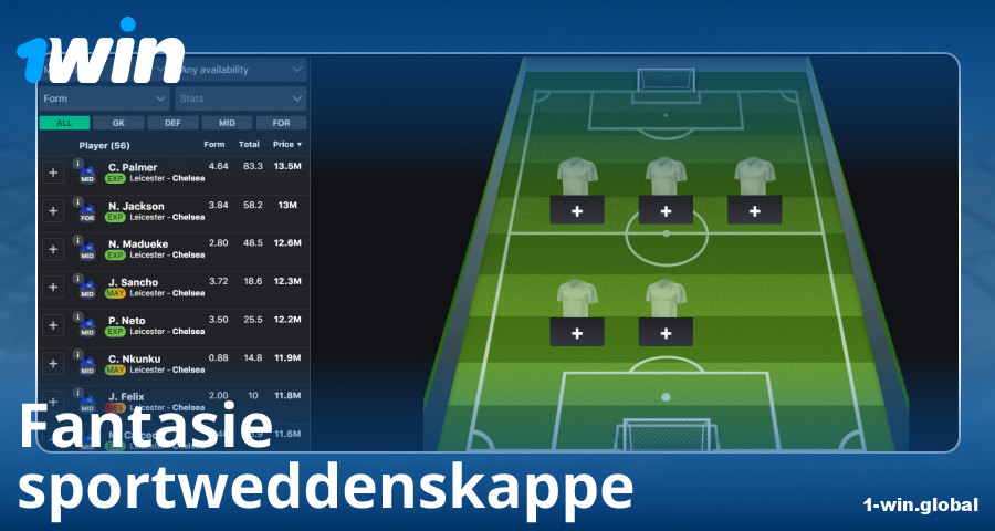 Speel fantasie sport op 1Win