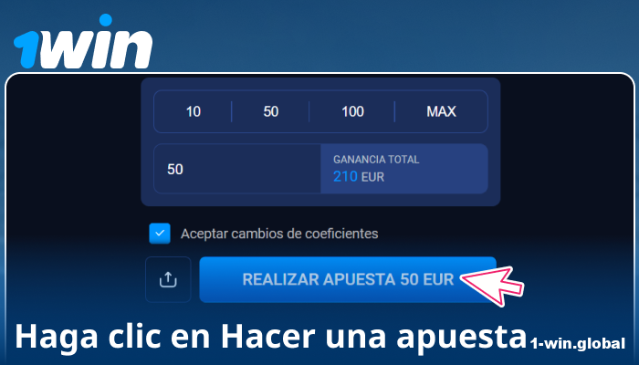 Confirme su apuesta en 1Win ES