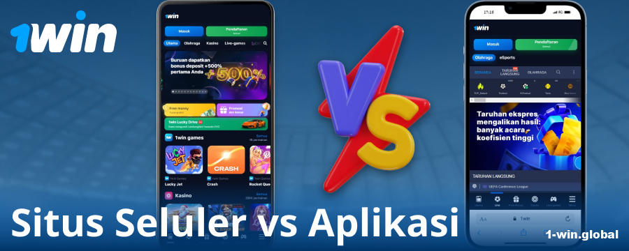 Perbandingan Aplikasi dan Browser 1Win ID